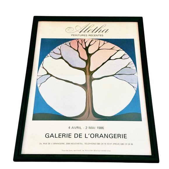 Vintage 1986 Galerie Poster – Framed Aletha Tree Art - Picture 3 of 4